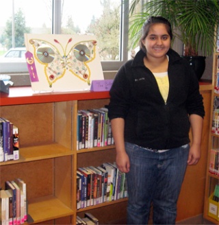 Naheed Arang won the grand prize in the Arlington Library’s design contest for teens for her entry