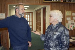 Tom Nichols discusses ferries with Washington State Sen. Mary Margaret Haugen