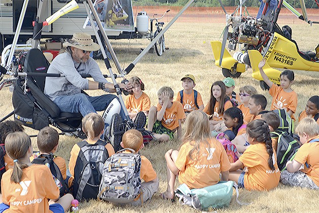 YMCA campers learn about ultralights at the Arlington Fly-In July 9.