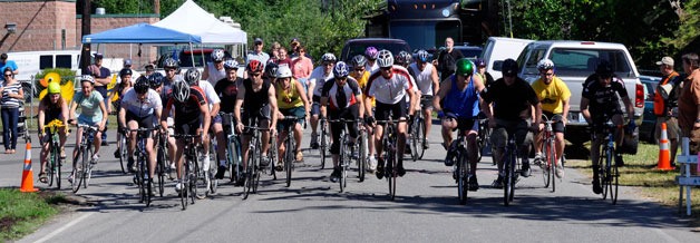 Cyclists take off to start the 2011 Pedal