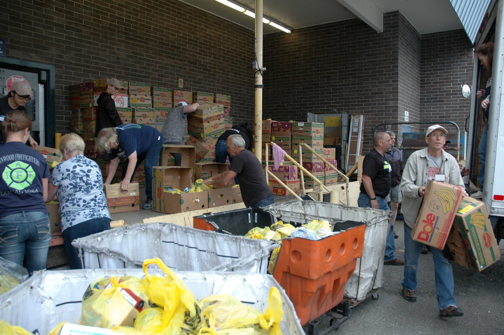 Kirk Boxleitner/Staff PhotoVolunteers for the Marysville Community Food Bank worked in shifts at the Marysville Post Office May 14 to collect