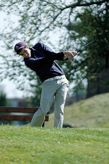 Anthony Allen tees off from the third hole at Legion Memorial Golf Course.