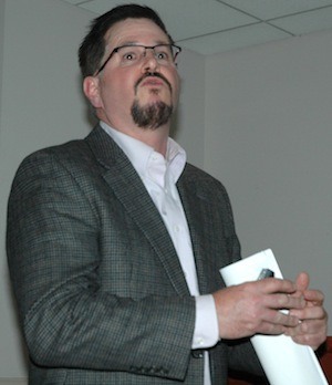 Arlington Public Works Director Jim Kelly's addresses the Arlington-Smokey Point Chamber of Commerce June 9.