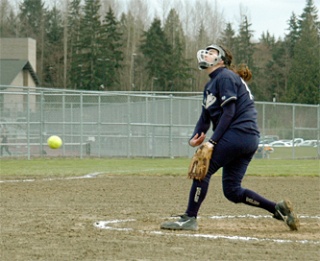 Arlington senior Christina Rayner helped her Eagles get off to a 1-0 start with 17 strikeouts in 10 innings against Sedro-Woolley.