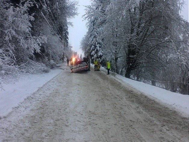 Turned over truck on Yew Road Photo taken at 4 p.m. on Jan. 19.