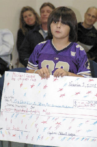 A student in Becky Jensen’s at Pioneer Elementary School