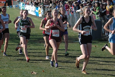 Lakewood senior Rachel Cundy competes in the 2A girls' 5