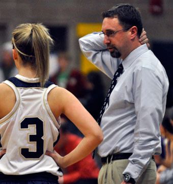 Lady Eagles basketball coach Nathan Davis