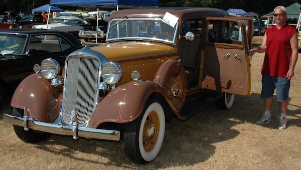 Marysville's Don Abbott Jr. shows off the suicide doors on his 1933 Dodge Sedan