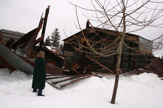 Monica Yantis’s barn was just one of four Stillaguamish Valley barns that crumpled under the weight of snow during the past three weeks. Oso and the upper Stillaguamish Valley as well as Stimson Hill and the eastern end of Frailey Mountain received about 40 inches of snow.