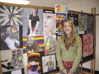 Trinda Berlin uses rainbows for her theme of focus in her Art Portfolio class with Karen  Epperson at Marysville-Pilchuck High School. She was one of several students who exhibited an entire year’s worth of artwork at the M-PHS Festival of the Arts May 20 - 22.