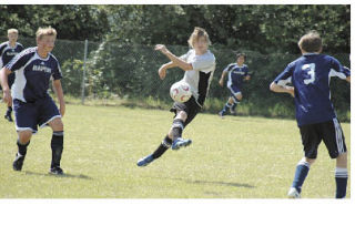 Coming down from a midair bump against a Rapids player