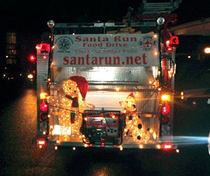 Arlington fire engines made their way through the town’s neighborhoods on the evenings of Dec. 7-16 for this year’s ‘Santa Run’ food drive.